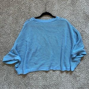 Light blue crochet cropped cover up